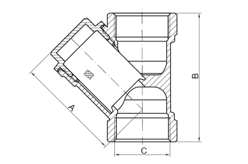 Dimensions of BRASS Y STRAINER 607