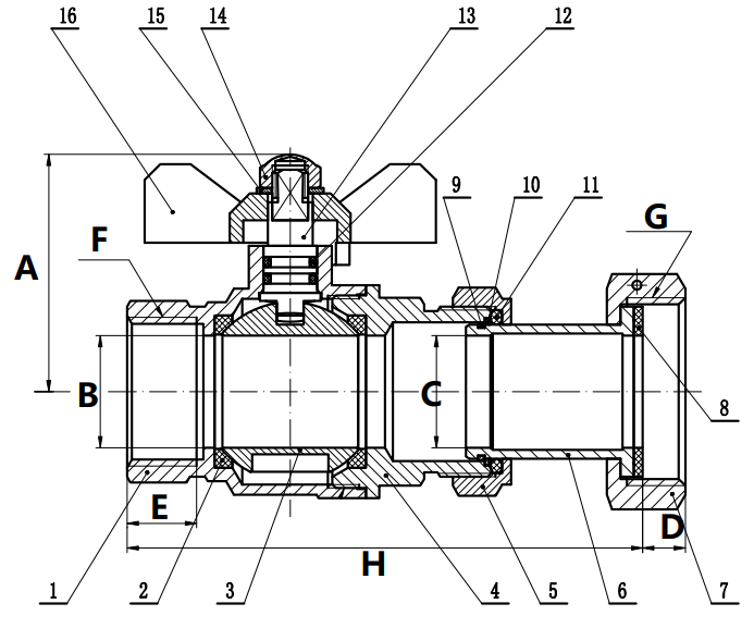 5254 standard ball valves product description