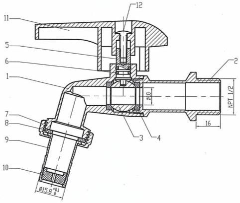 5557 brass bibcock product description