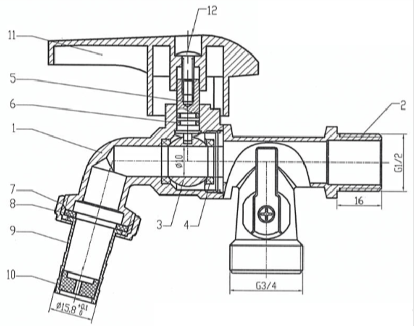 5558 brass bibcock product description