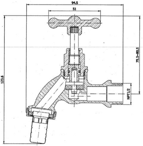 5306 brass bibcock product description