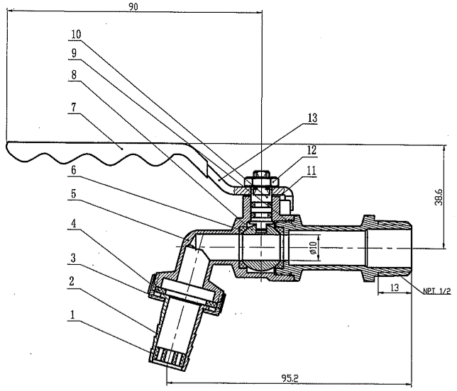5539 brass bibcock product description