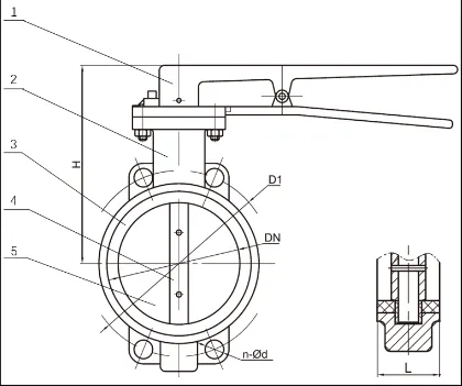 WAFER TYPE CENER LINE BUTTERFLY VALVE